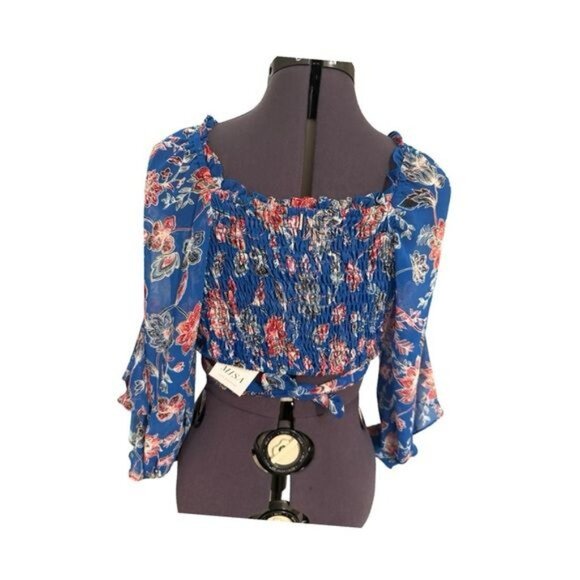 NWT Misa Los Angeles Ancora Floral Tie Crop Top Cotton - Picture 6 of 10